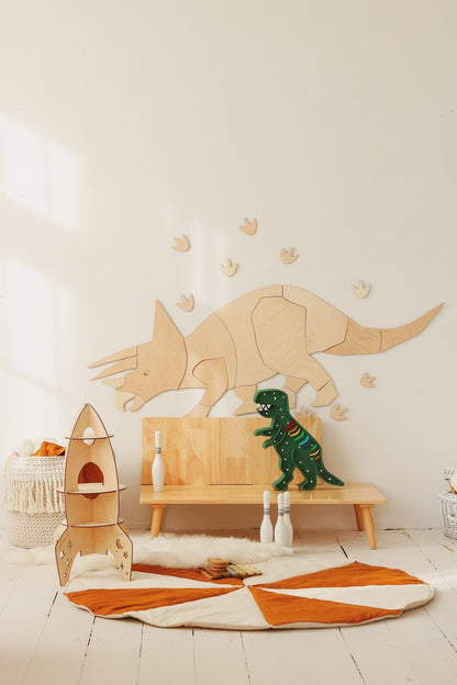 Dinosaur Triceratops – Wooden Wall Decoration