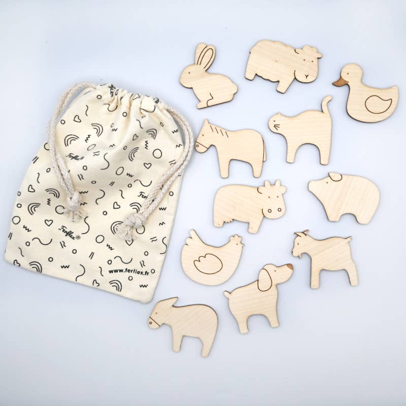 Ferflex | Magnetisch houten spel | Boerderijdieren