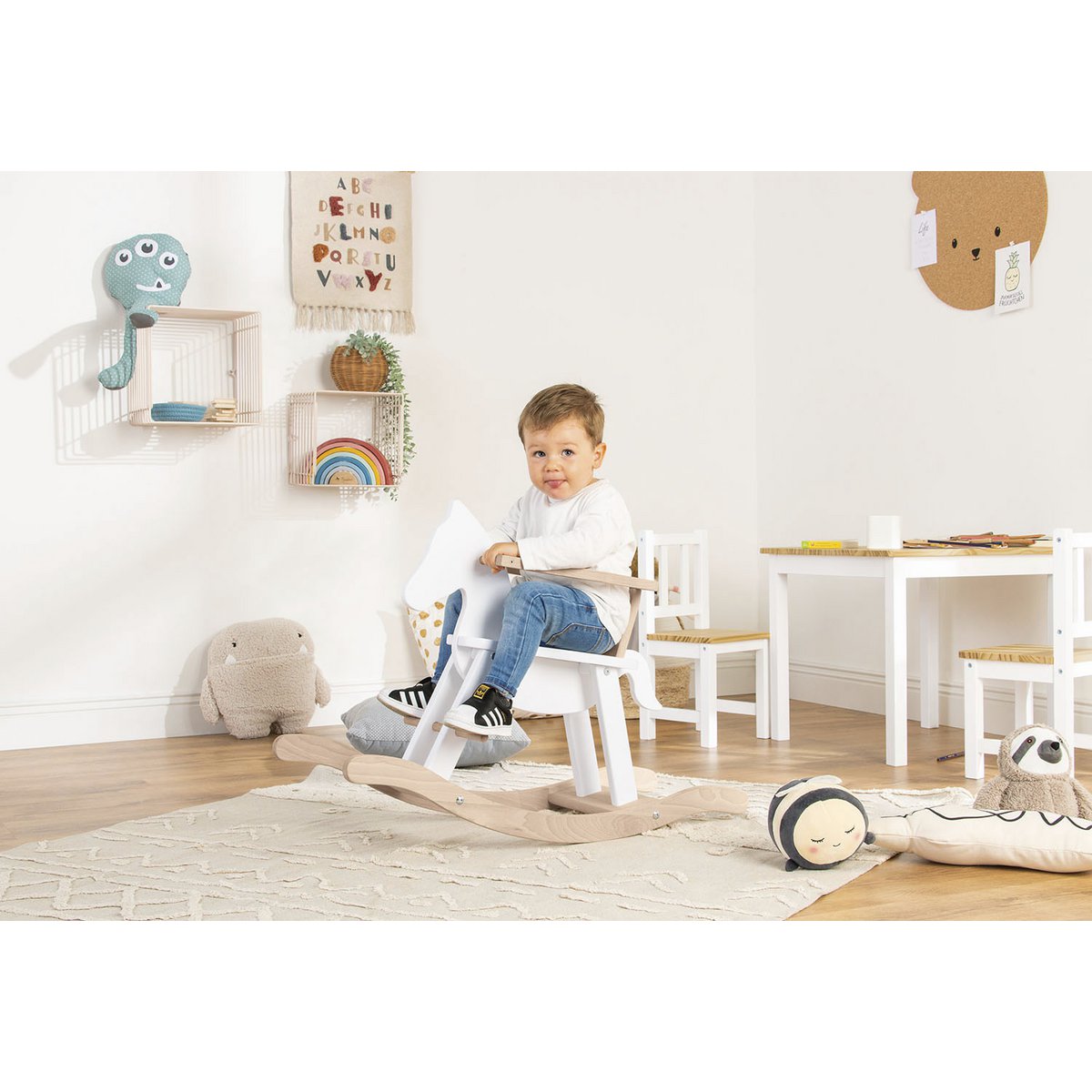 Houten Hobbelpaard | Beukenhout & Veiligheidsring vanaf 9 maanden | Pinolino