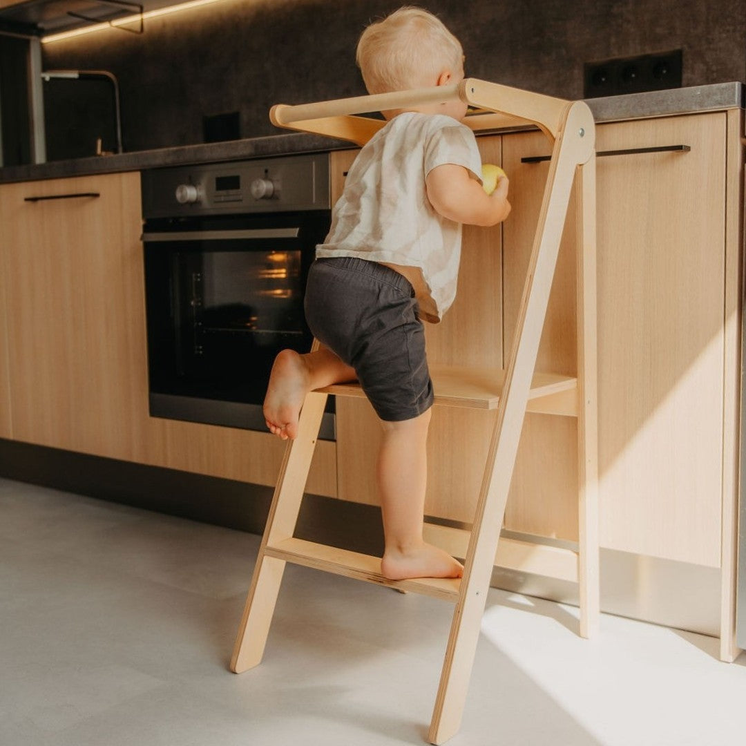 Foldable Kitchen Tower With Removable Rail
