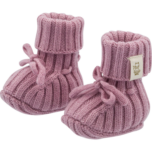 Newborn Slofjes | 100% Merinowol | Rose | Moalie