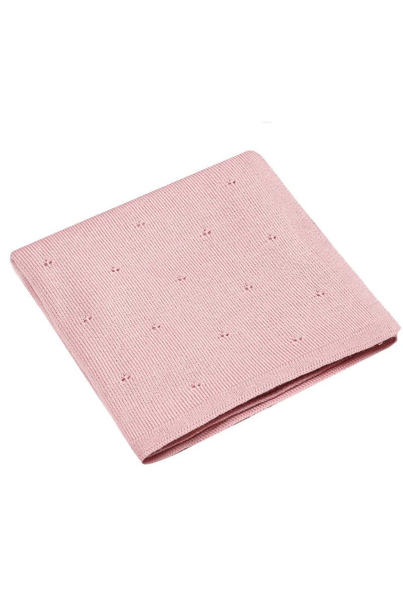 Babydeken van 100% Merinowol | zacht | 75x100cm | Roze