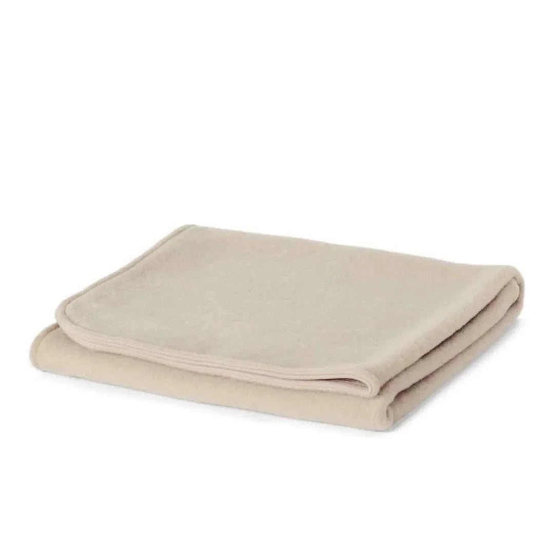 Wollen wiegdeken fleece - 75cmx100cm - Merinowol - Beige