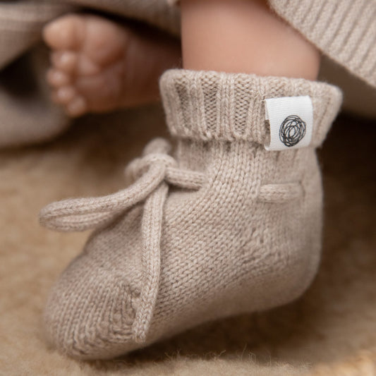Wollen Baby sokjes | Newborn Sokjes 0-6 maanden| Merinowol | Garlic | Lille Barn