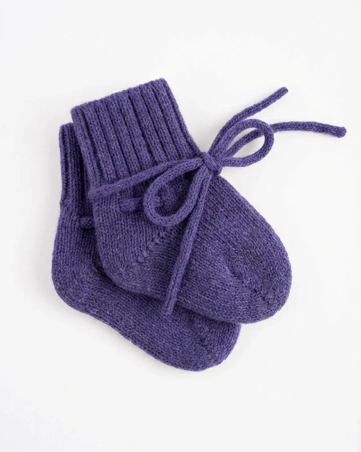 Violet | Wollen newborn sokjes | 0–6 maanden | Merinowol | Lille Barn