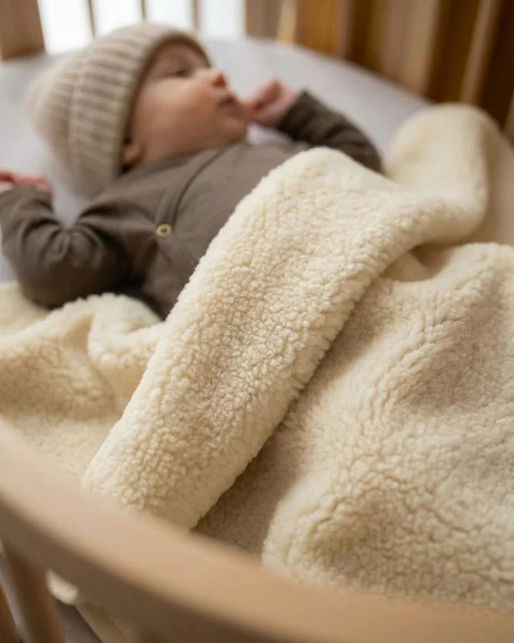 Wollen wiegdeken | 75x100cm  | Enkellaags | 100% Merinowol | Naturel