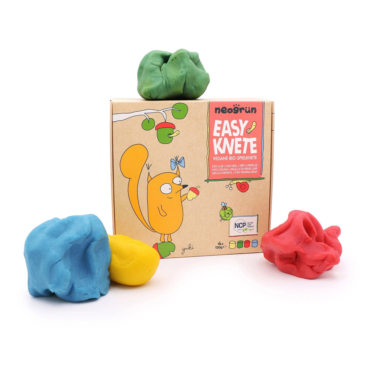 Neogrün Organic Easy Clay Set 4x120g –  Yellow, Green, Red, Blue