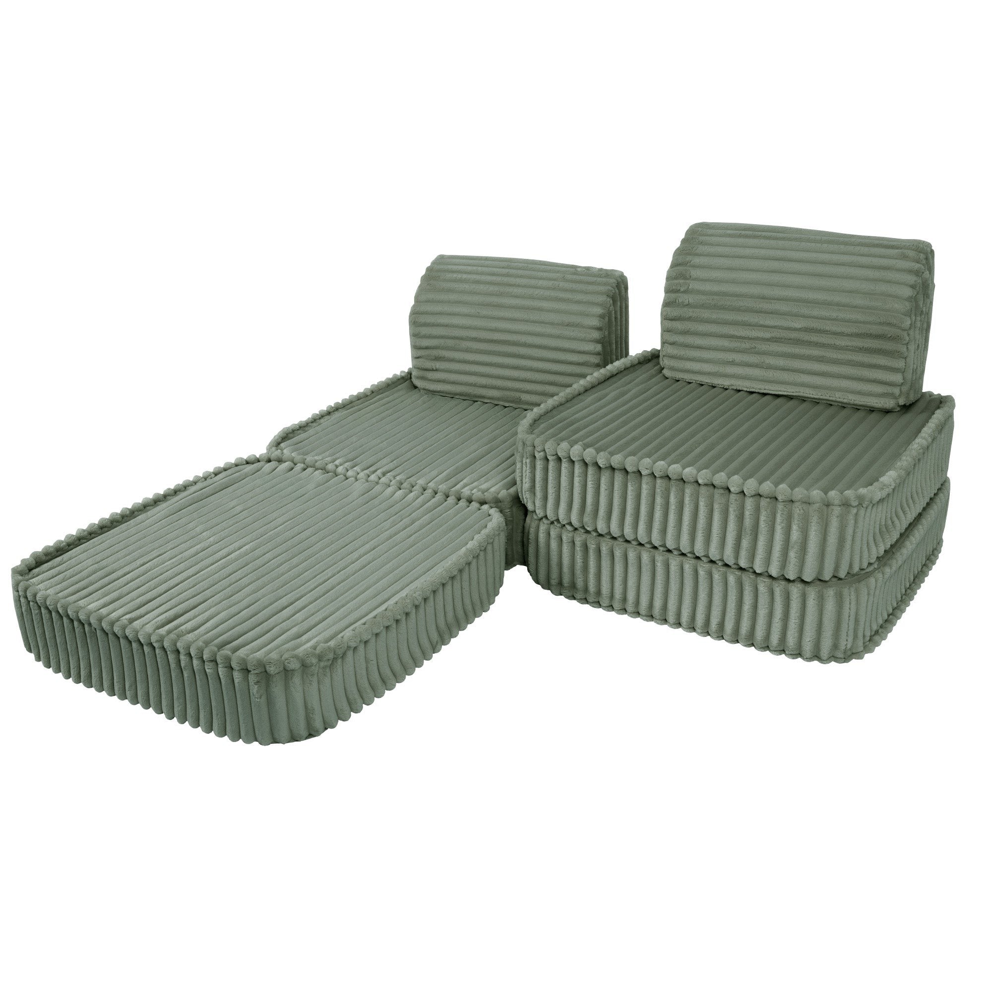 Small Modular Sofa for Kids - Churros Sage Green