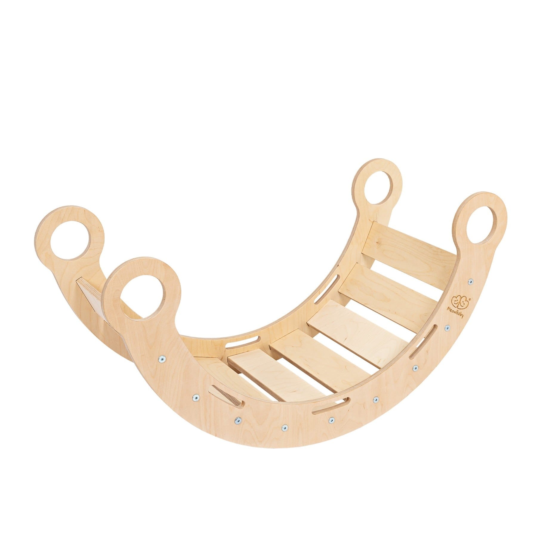Snug Rocker for Kids - Natural With Grey Pillow