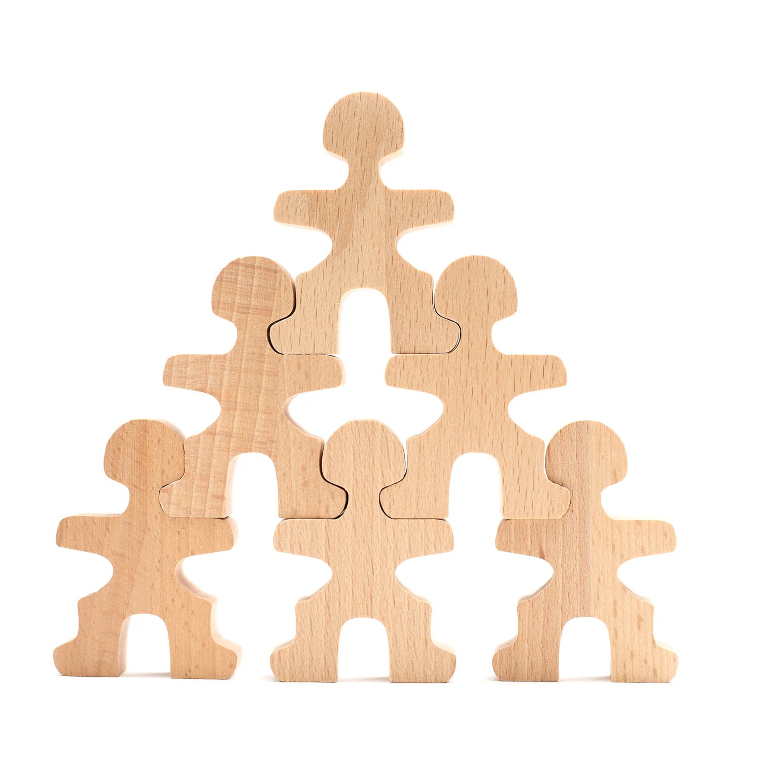 Montessori Houten Poppetjes | Open Einde speelgoed | Naturel 48 stuks
