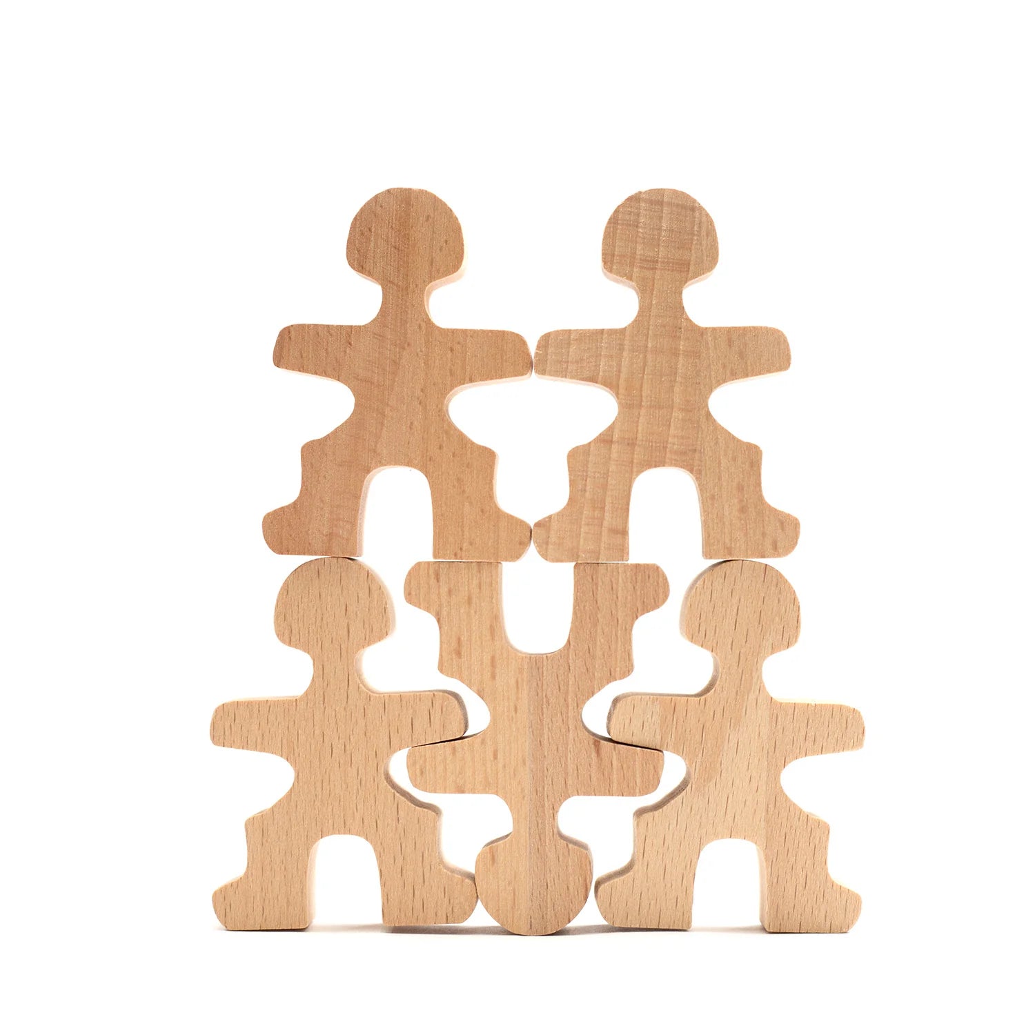 Montessori Houten Poppetjes | Open Einde speelgoed | Naturel 48 stuks
