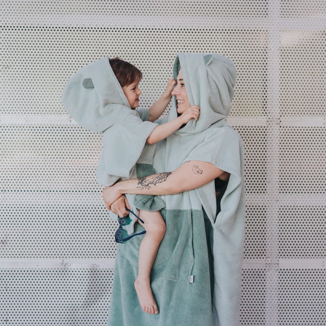 Surfbear Kids Bath Poncho - Green