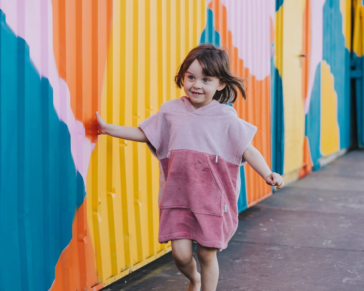 Surfbunny Kids Bath Poncho - Pink