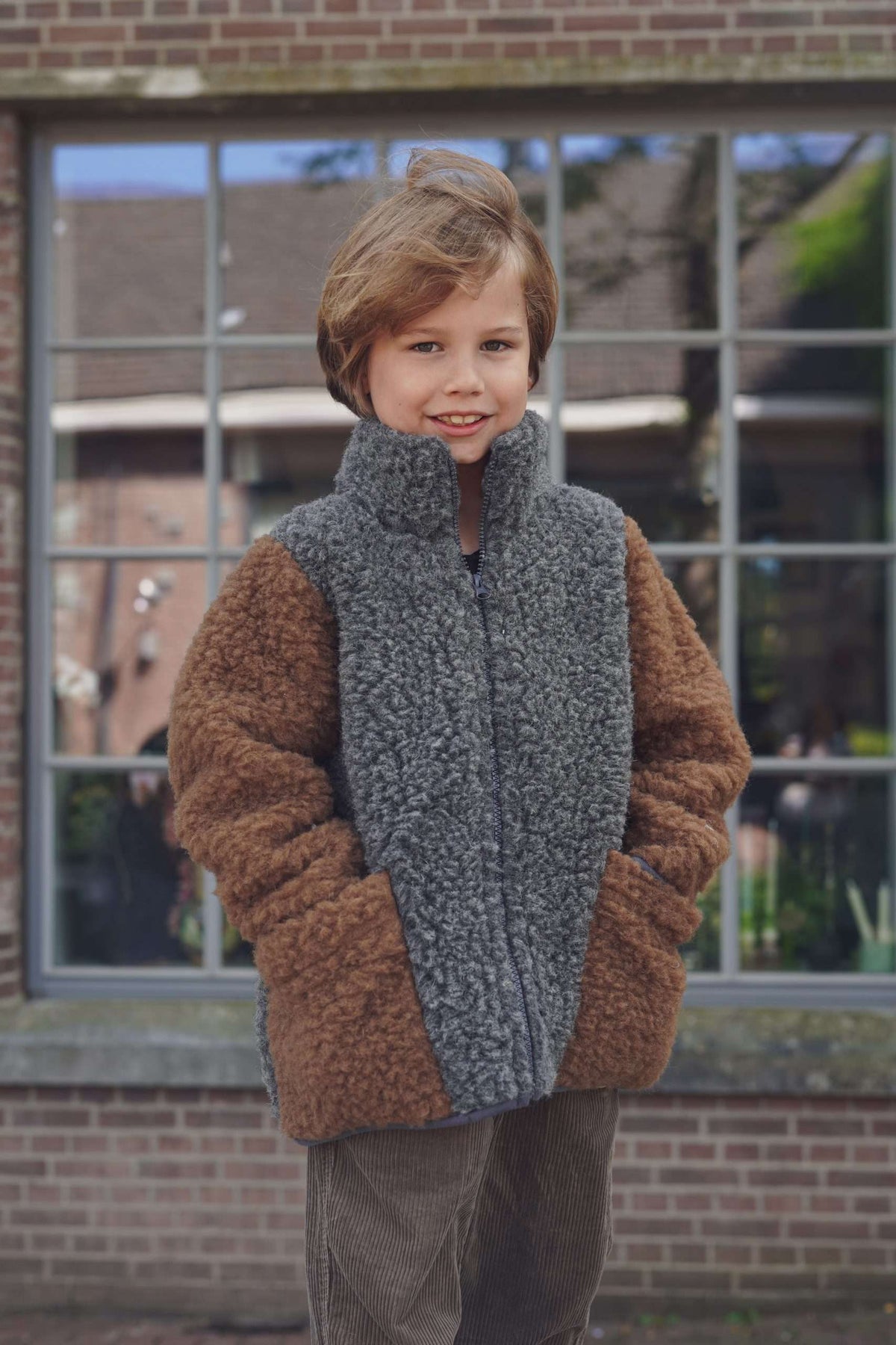 Black Tea / Espresso wollen kinderjas We Are Wovens
