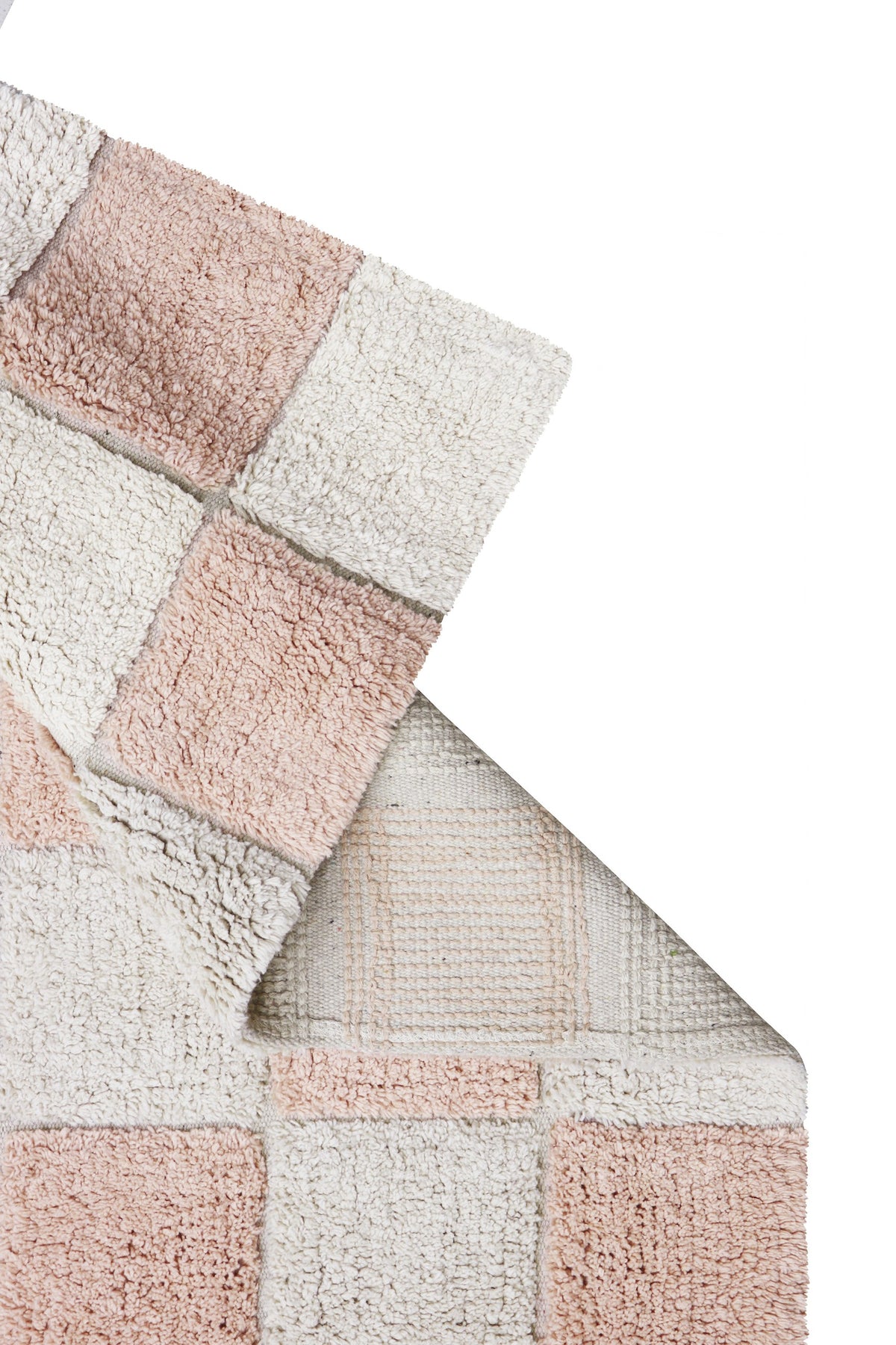 Washable Cotton Rug Kitchen Tiles Rose, 120x160 cm