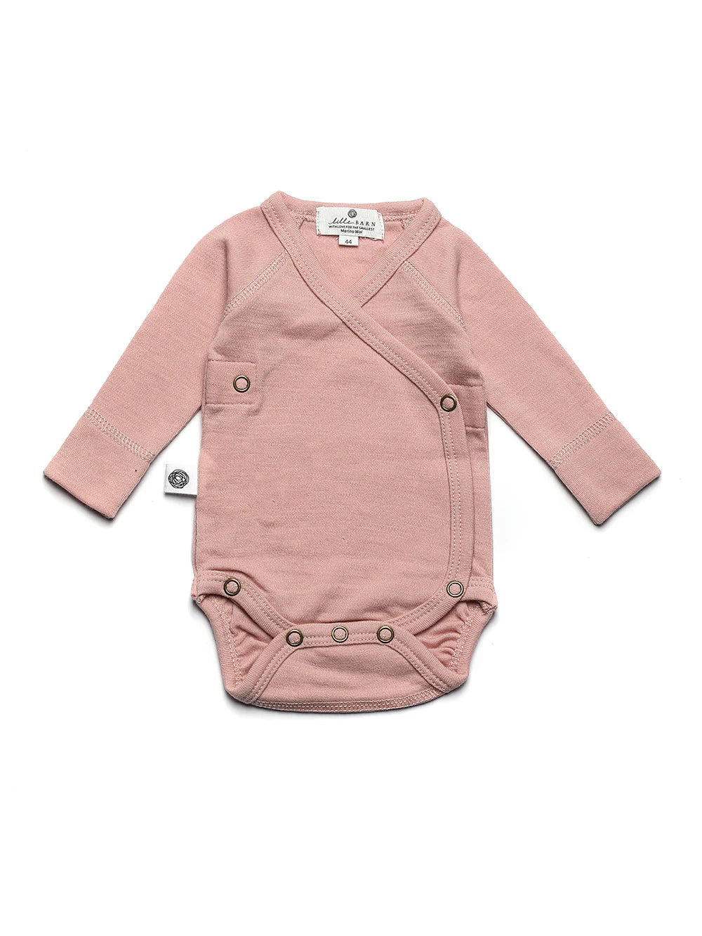 Wollen Overslagromper lange mouw | Merinowol | Misty Rose | Lille Barn