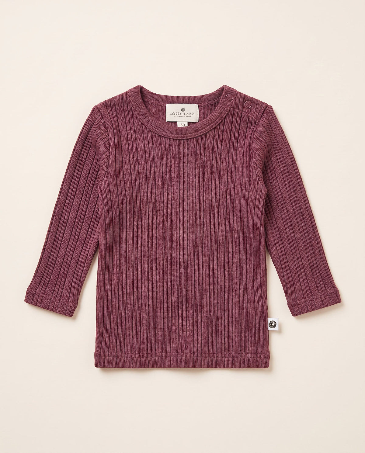 Wollen truitje rib - merinowol - Rose Brown | Lille Barn